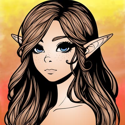 elf girl realistic dark fantasy