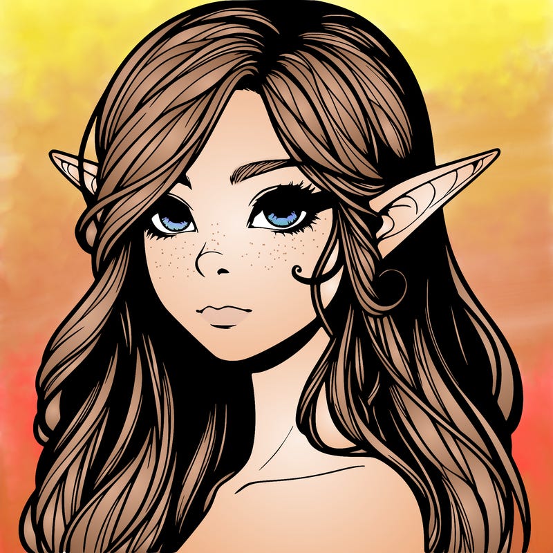 elf girl realistic dark fantasy