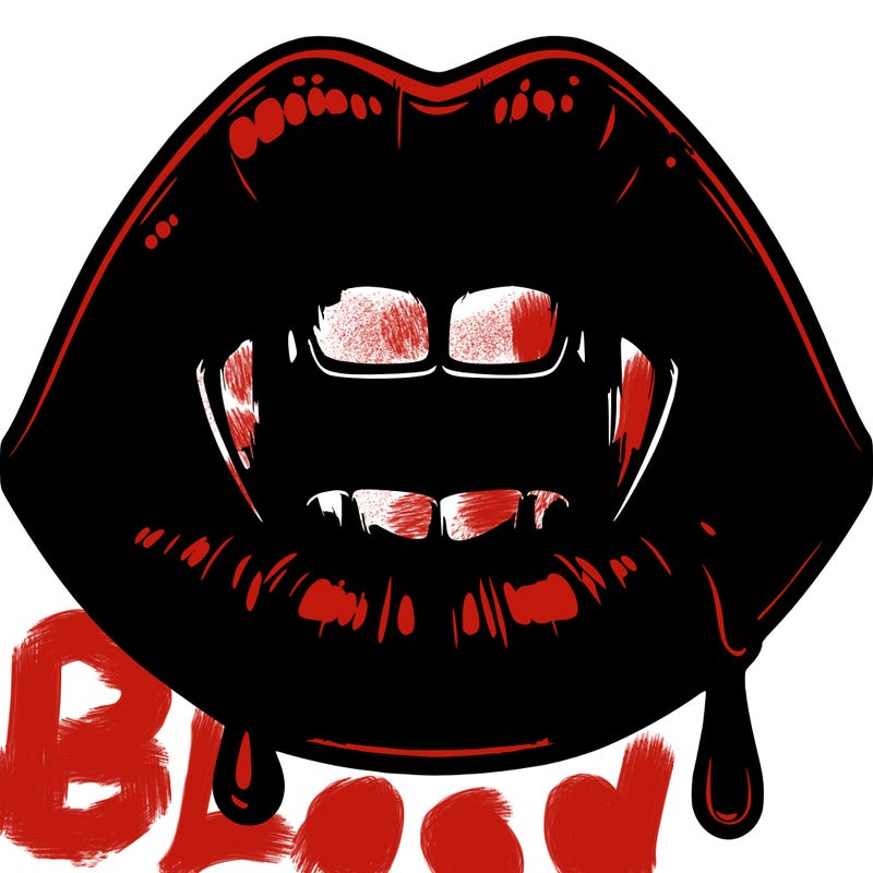 realistic vampire lips with blood