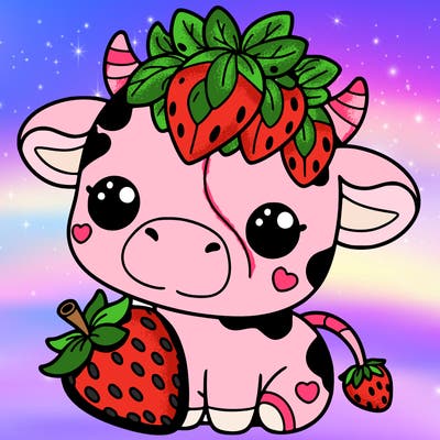 cute strawberry cow