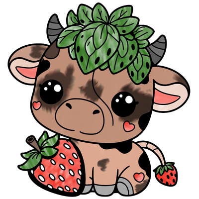 cute strawberry cow