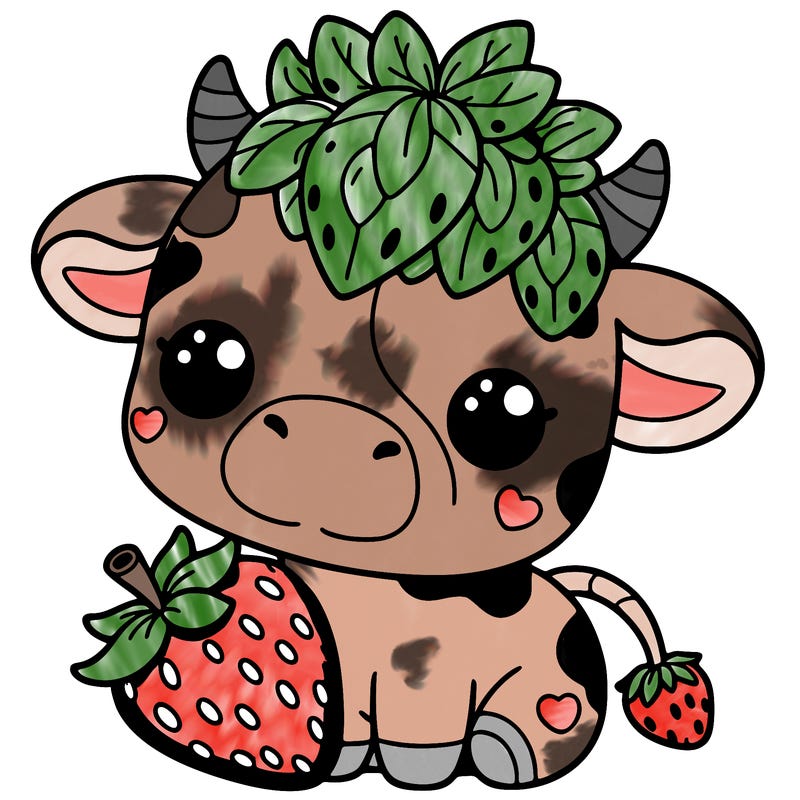 cute strawberry cow