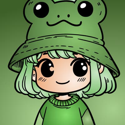 girl with frog hat