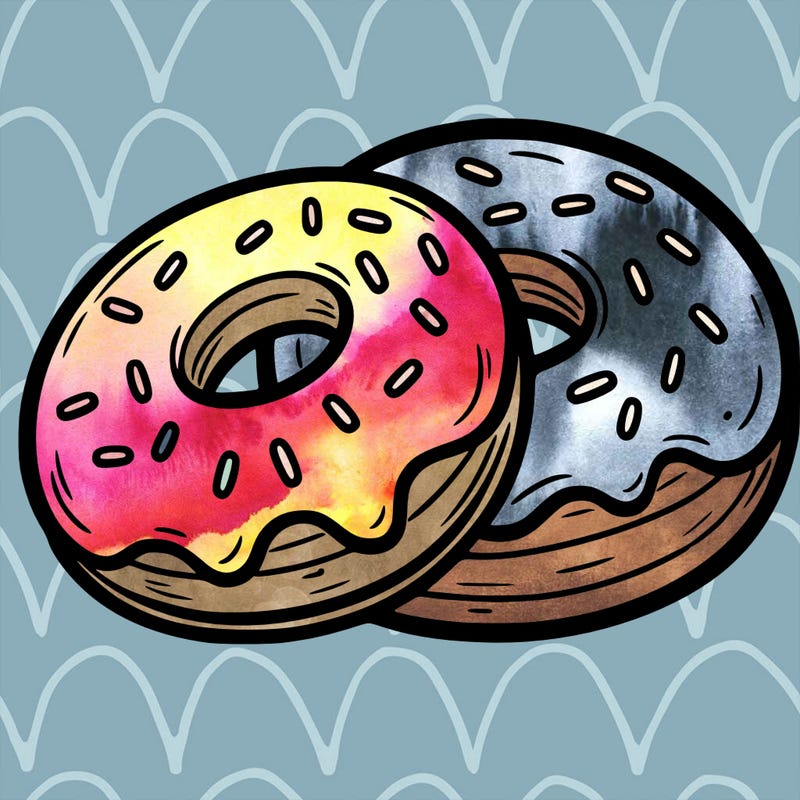 a piece of food doughnuts