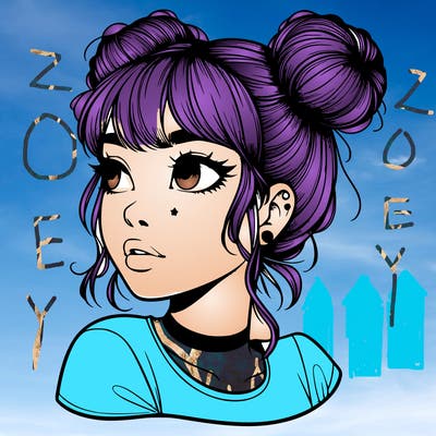 realistic girl with spacebuns