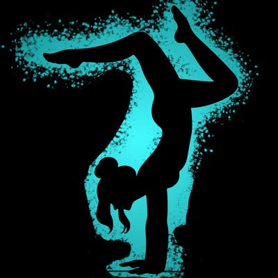 a woman doing a handstand