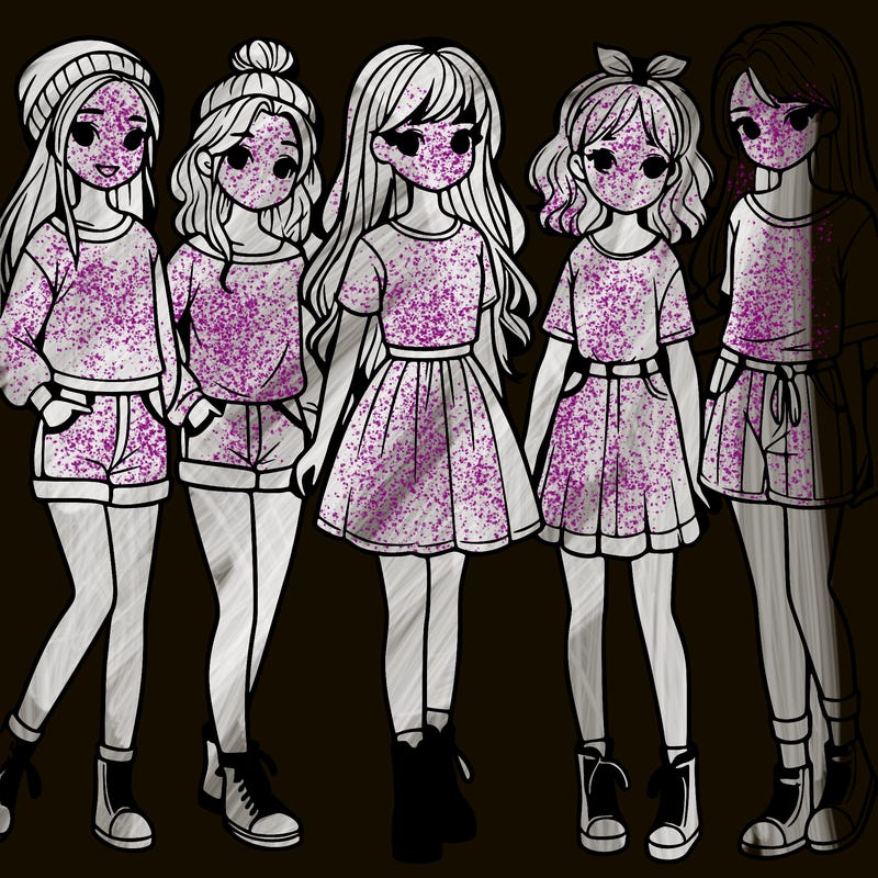 a group of five girls