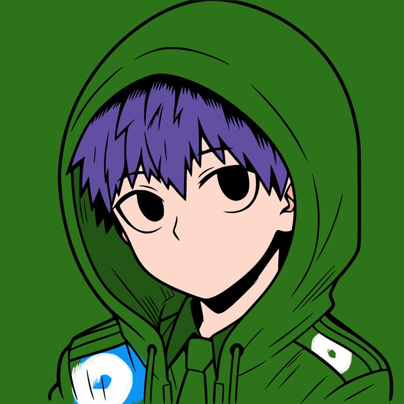 manga character with a hoodie