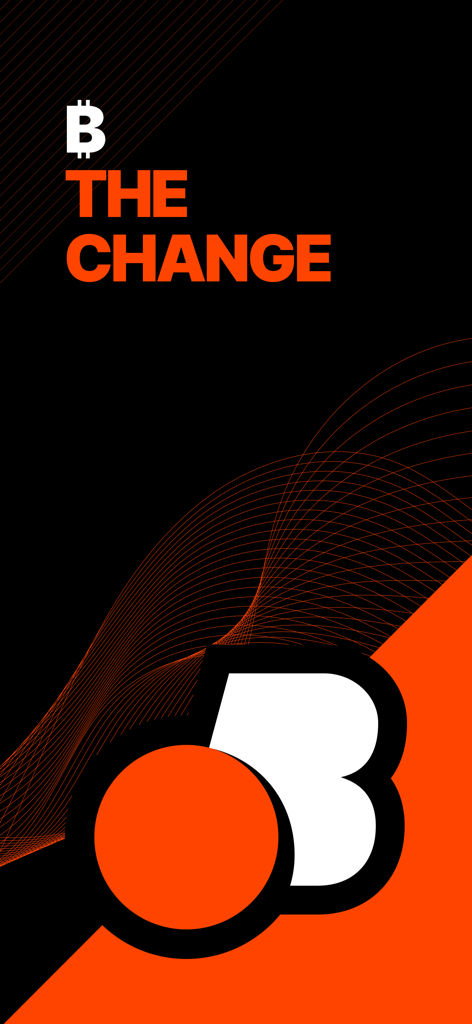 Bitkit: Bitcoin Wallet - Bitkit Bitcoin wallet promotional graphic featuring the slogan THE CHANGE and a stylized logo on a black and orange background.