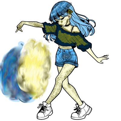 realistic girl danceing