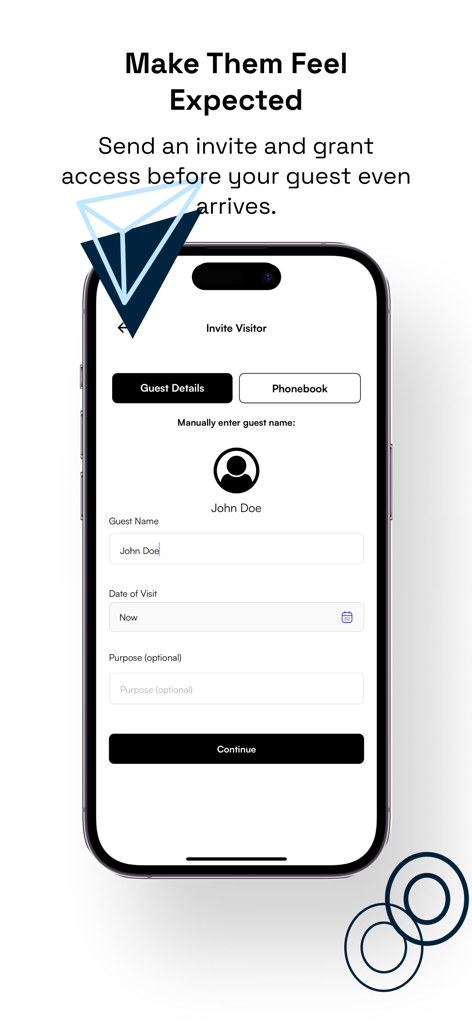 Startimes Estate - Tela de convite de visitante do aplicativo Startimes Estate para acesso de convidados