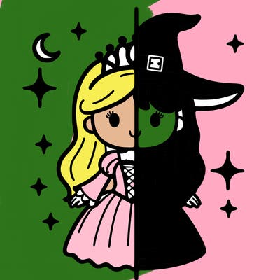 split princess and witch