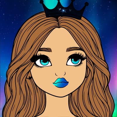 a realistic girl with a crown on