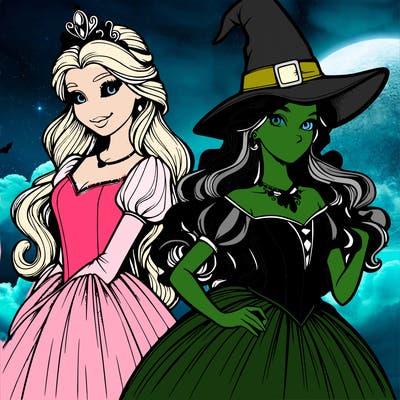 a realistic princess and a witch