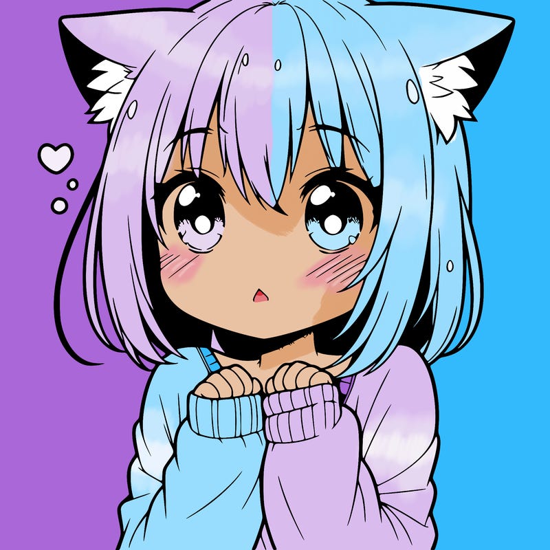 shy anime catgirl