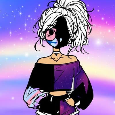 girl with a messy ponytail glasses a baggy crop top and jean shorts