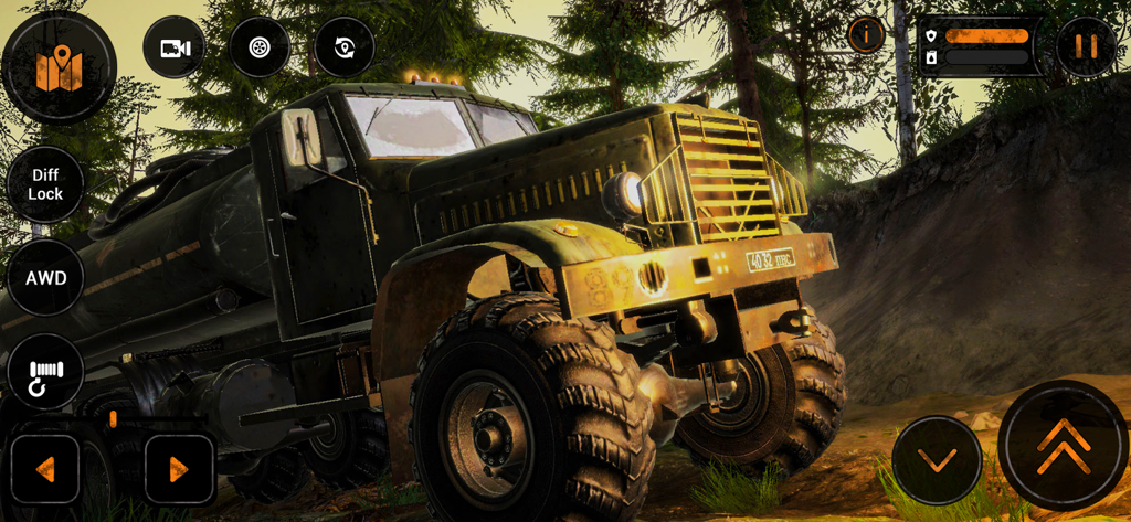 MudRunner Mobile - Heavy duty truck navigating muddy terrain in MudRunner Mobile off road simulation