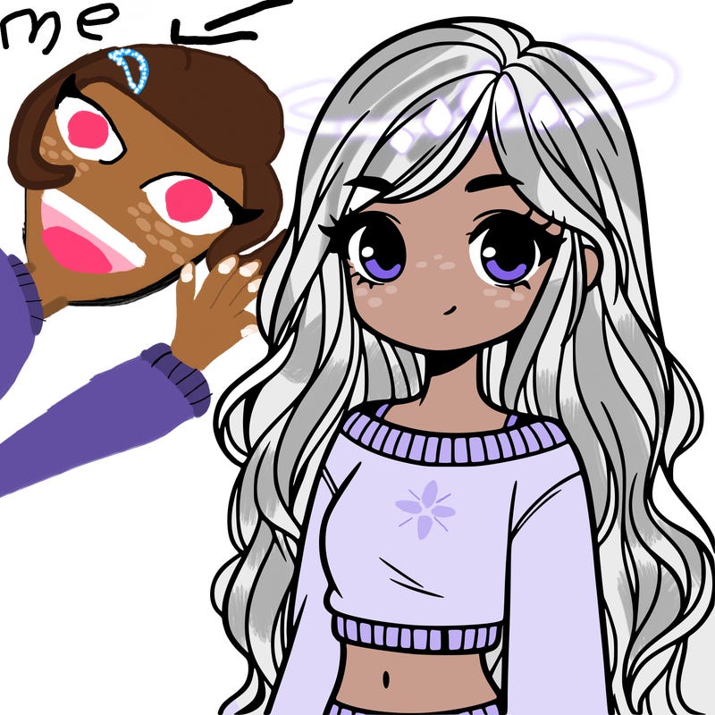 girl with long hair and a crop top with a sweater