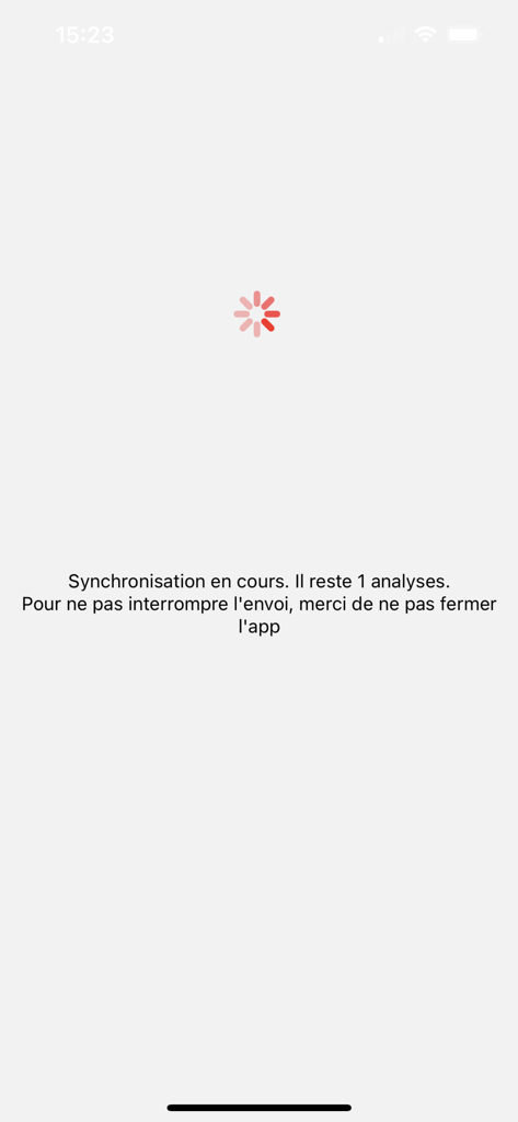 CaRool FleetCheck - CaRool FleetCheck app synchronization screen displaying tire analysis upload progress