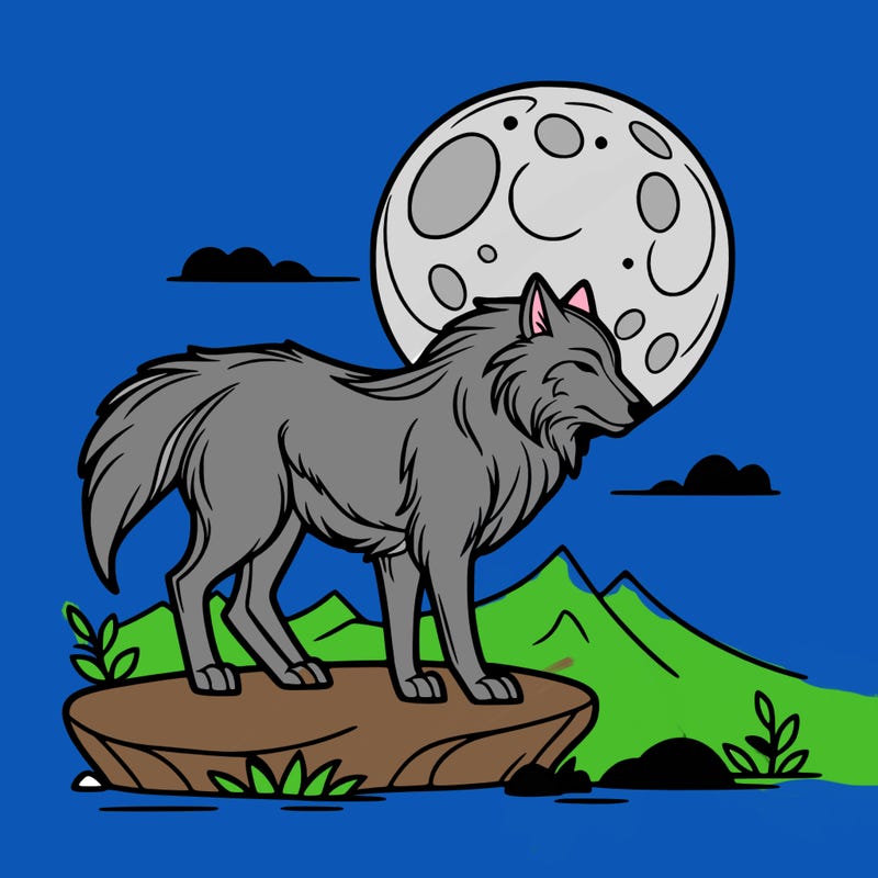 wolf moonlight