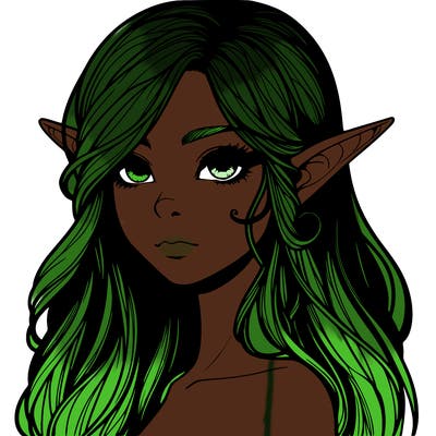 elf girl realistic dark fantasy
