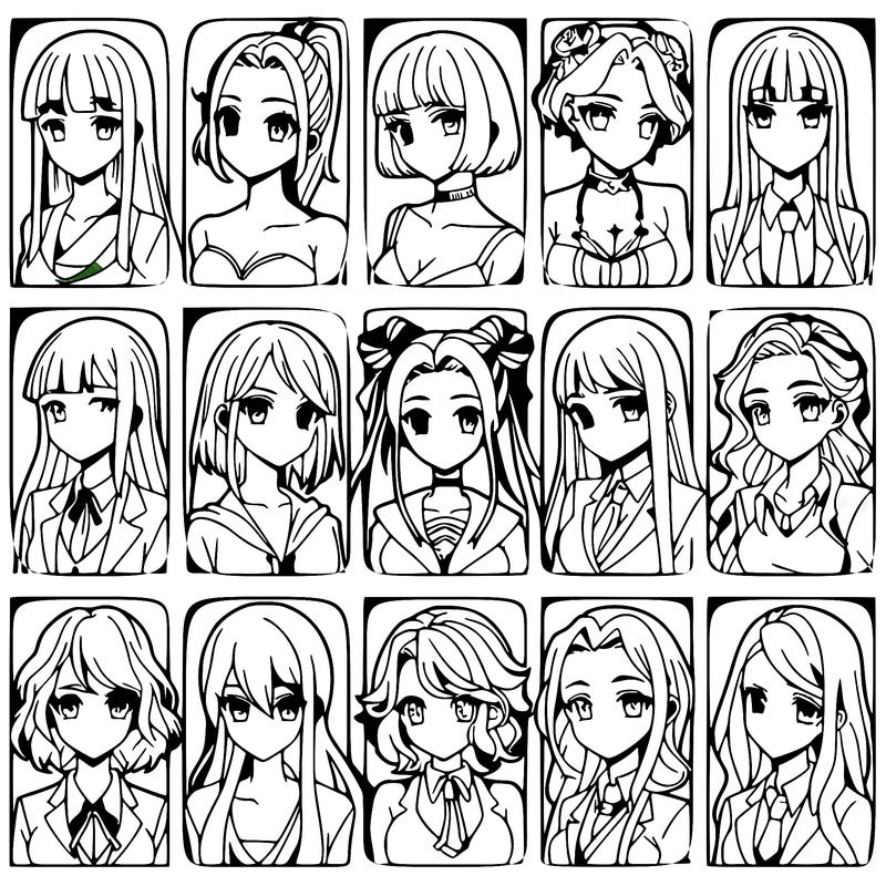 girls that look diffrent anime