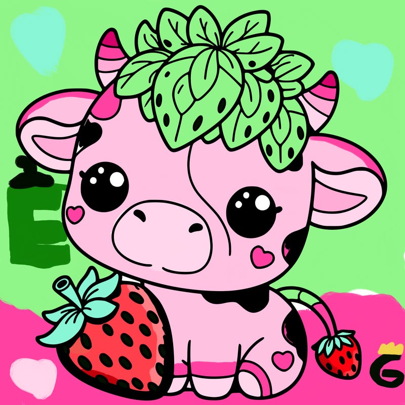 cute strawberry cow