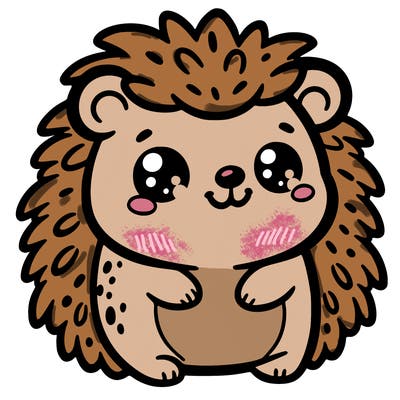 one cute smiling hedgehog