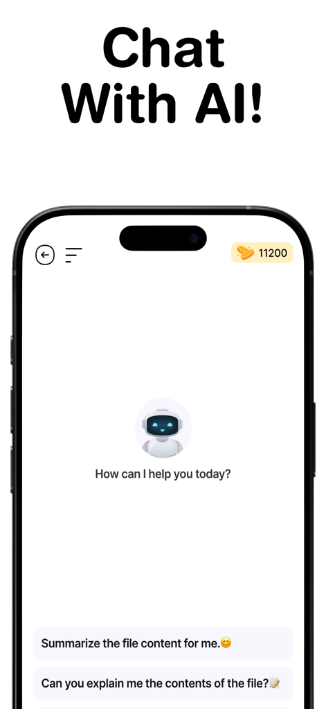 Academi AI: Study & Exam Tutor - Academi AI chat tutor interface showing study help prompts for file summarization and explanation.