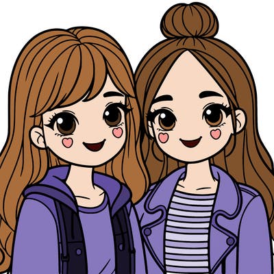 two teen girl besties