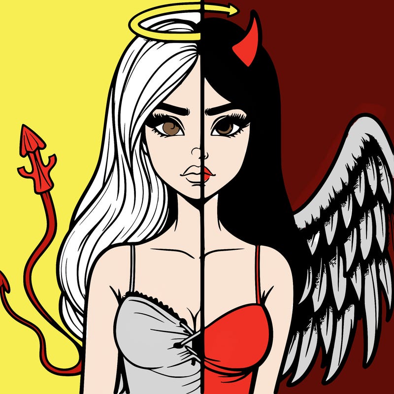 devil vs angel realistic girl