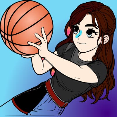 realistic girl playing basketball