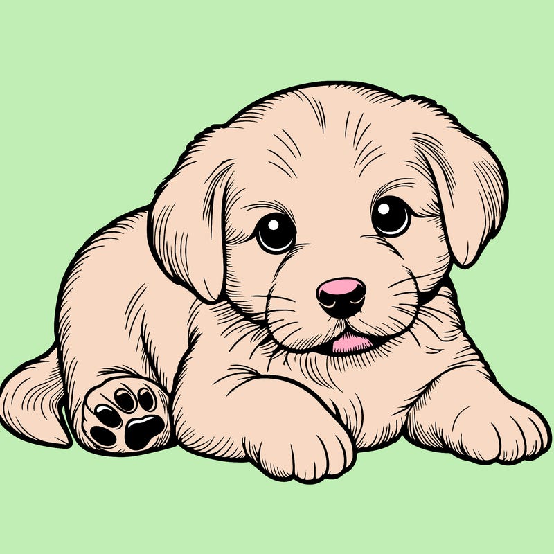 a cute realistic puppy