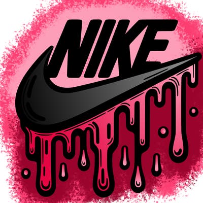 dripping nike logo
