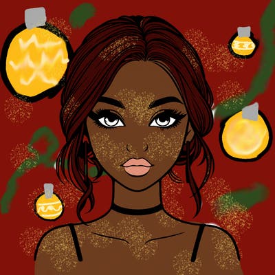 realistic girl with makeup on