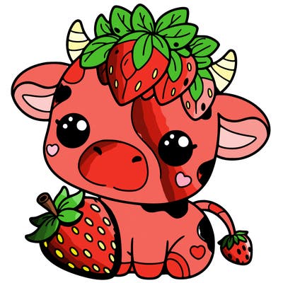 cute strawberry cow