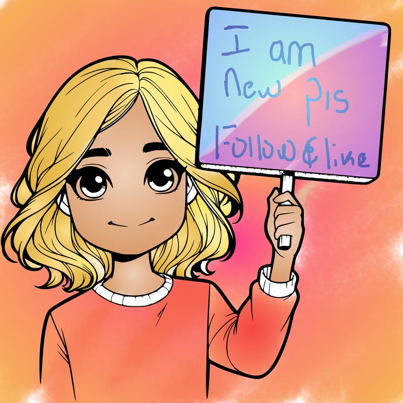 realistic girl holding up a sign