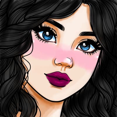 beautiful realistic girl close up to the camera with wavy hair,