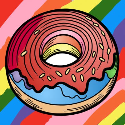 rainbow donut