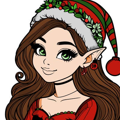 christmas girl elf realistic