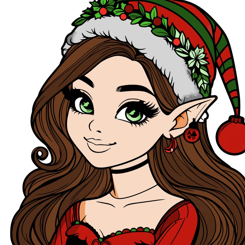 christmas girl elf realistic