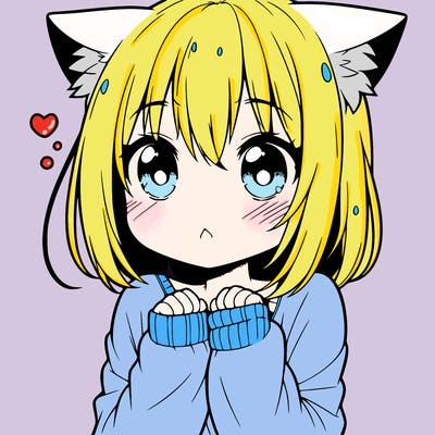 shy anime catgirl