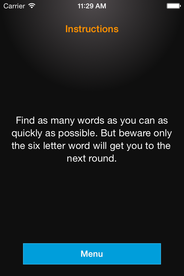 Shuffle: The funny, speedy word finding game - Instructions screen for the Shuffle word finding game explaining the gameplay rules