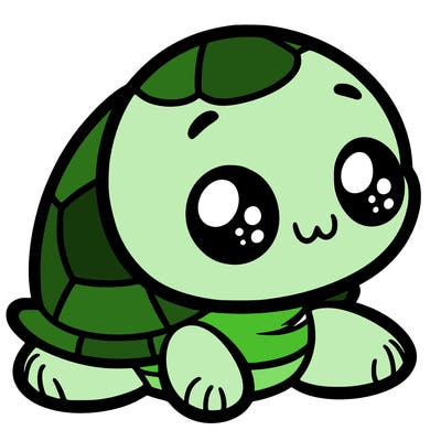 cute little animated turtle