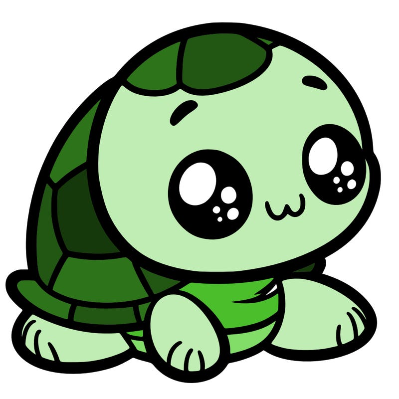 cute little animated turtle