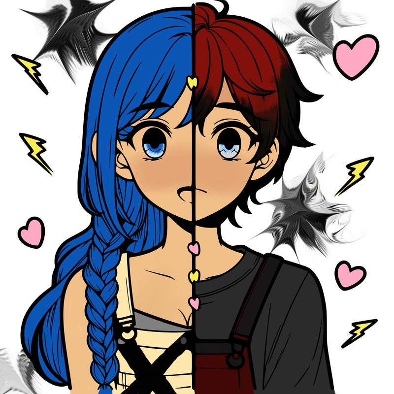 realistic girl boy split