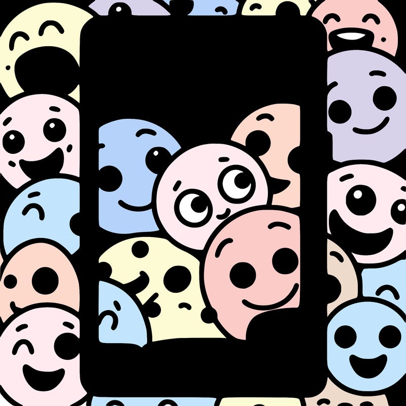 smiley faces covering the screen/there are no spaces