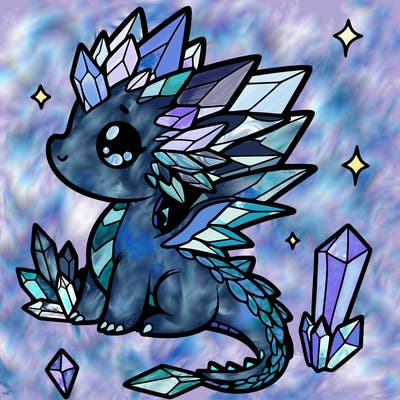 little cute crystal dragon