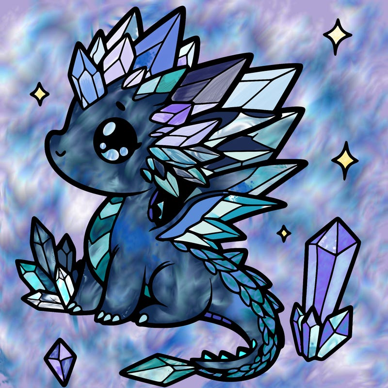 little cute crystal dragon