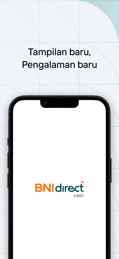 Mobile Token BNI - Mobile Token BNI app splash screen displaying the BNIDirect cash logo on a smartphone